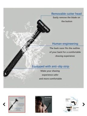 New in box Durimi Men’s Back Razor Body Shaver - Black